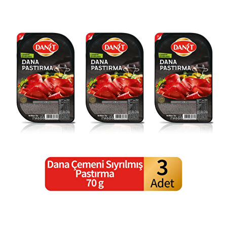 Dana Pastırma I Çemeni Sıyrılmış I Dilimli I 70g x 3 Adet
