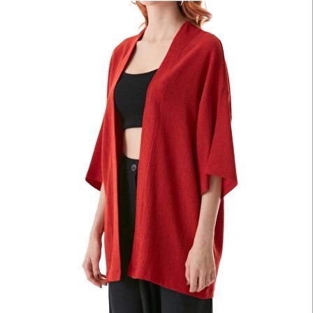 Dantel Basic Bürümcük Kumaş Şal Yaka Kimono