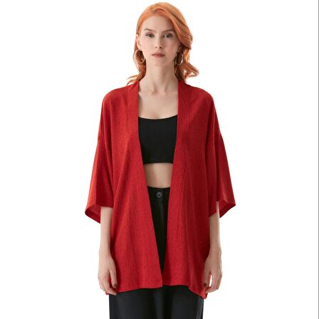Dantel Basic Bürümcük Kumaş Şal Yaka Kimono