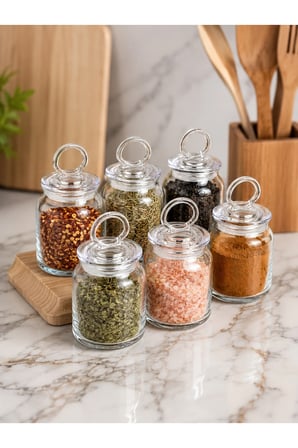 6 Adet Vakumlu Lüx Baharat Takımı