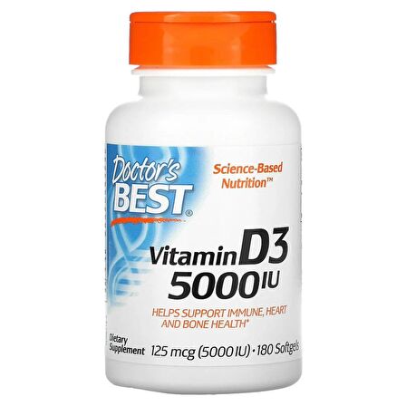 Doctor's Best Vitamin D3 VİTAMİN 125 Mcg 5,000 180 Softgels