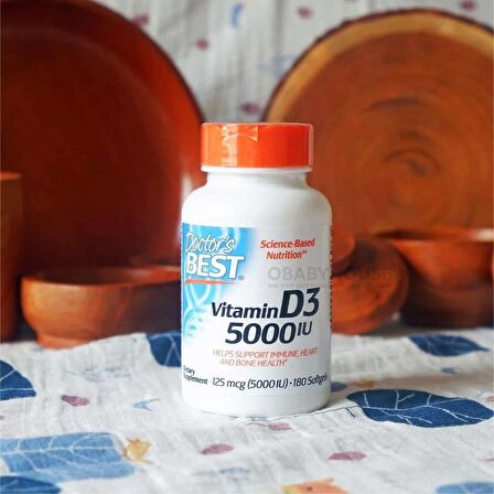 Doctor's Best Vitamin D3 VİTAMİN 125 Mcg 5,000 180 Softgels