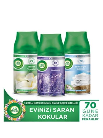 DOFİX Air Wick Freshmatic 3 Adet Yedek Lavanta + Bahar Çiçekleri + Temizlik Esintisi