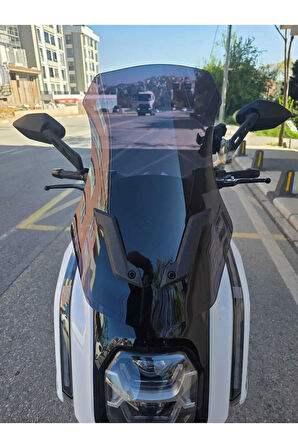 MOTOCAM Dofern JDF 250 T Siperlik Ön Cam 2024-2025 Model 60cm Siyah Renkli 4mm UZUN CAM