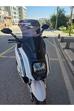 MOTOCAM Dofern JDF 250 T Siperlik Ön Cam 2024-2025 Model 60cm Siyah Renkli 4mm UZUN CAM