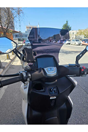 MOTOCAM Dofern JDF 250 T Siperlik Ön Cam 2024-2025 Model 60cm Siyah Renkli 4mm UZUN CAM