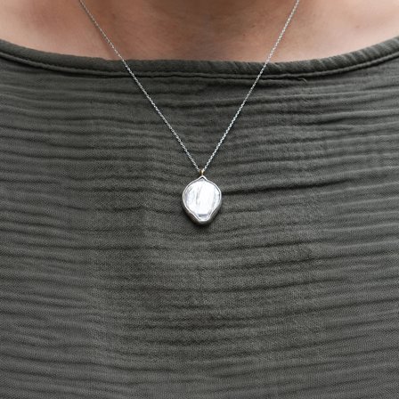 Doğal İnci Minimalist Gümüş Kolye