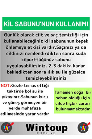 Doğal Kil Sabunu Özel Üretim Tüm Cilt Tipleri İçin Uygun 1 Adet 100gr