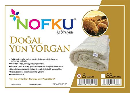 Nofku Tek Kişilik Doğal Yün Yorgan