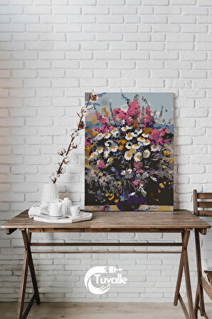 Doğanın Renkli Kucaklaması Sayılarla Boyama Seti, Hobi Seti, 40X50 Tablo, Fırça Boya, Numaralı Tuval