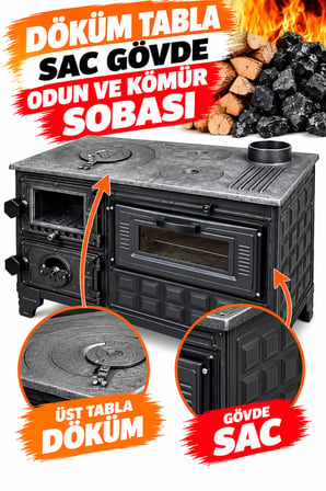 Döküm Kuzine Odun ve Kömür Sobası