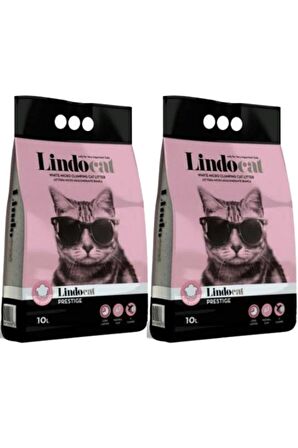 LindoCat Pudralı Topaklaşan İnce Taneli Kedi Kumu 10 lt 2 adet