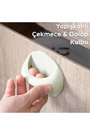 3 Adet Kendinden Yapışkanlı Anında Dolap Çekmece Kolu Vida