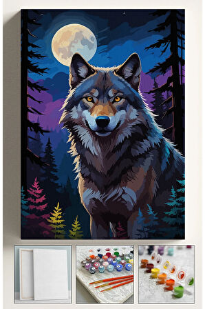 Sayılarla Boyama Seti Numaralı Tuval Fırça Boya Dahil Kasnaklı Set 40x50 Cm - DOLUNAY KURT