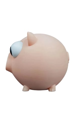 Sevimli Domuz Kumbara - Büyük Gözlü Kumbara 8 cm - Çocuk Odası Masaüstü Dekorasyon - 3D Baskı