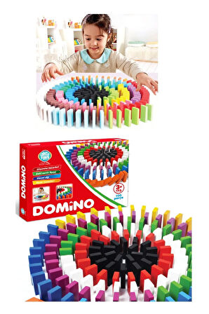 Circle Toys Ahşap Domino Taşları 100 Parça Renkli