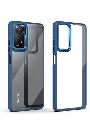 Xiaomi Redmi Note 11 Uyumlu Dayanıklı Kaymaz Kenarları Renkli Şeffaf Silikon Kılıf