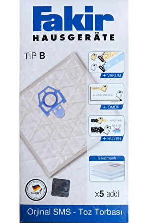 Fakir Prestige Duo - Twist - Ares Elektrikli Süpürge İçin SMS Toz Torbası TİP B