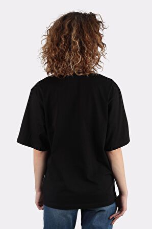 Kadın Oversize Bisiklet Yaka T-shirt