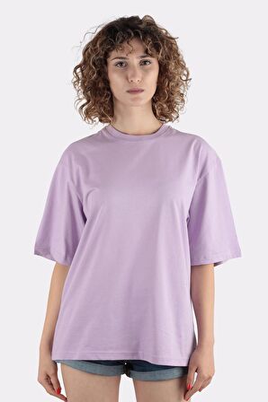 Kadın Oversize Bisiklet Yaka T-shirt