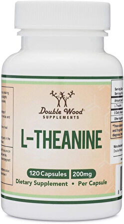 Double Wood L-Theanine 200mg 120 Capsules Synergy with Magnesium L-Threonate and Apigenin
