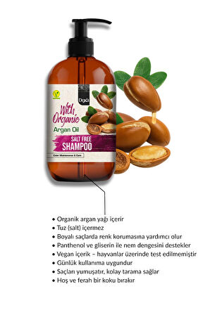 Doxa Tuzsuz Şampuan 500 ml – Organik Argan Yağlı, Boyalı Saçlara Özel Renk Koruyucu Bakım
