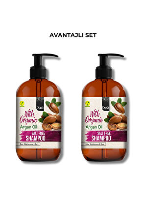 Doxa Tuzsuz Şampuan 500 ml – Organik Argan Yağlı, Boyalı Saçlara Özel Renk Koruyucu Bakım 2li Set