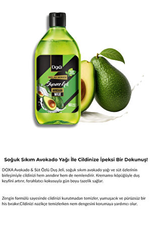 DOXA Avokado & Süt Özlü Duş Jeli – 400 ml 2li Set