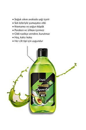 DOXA Avokado & Süt Özlü Duş Jeli – 400 ml 2li Set