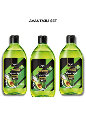 DOXA Avokado & Süt Özlü Duş Jeli – 400 ml 3lü Set
