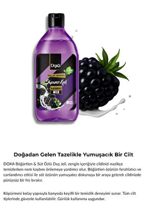 DOXA Böğürtlen & Süt Özlü Duş Jeli – 400 ml 2li Set