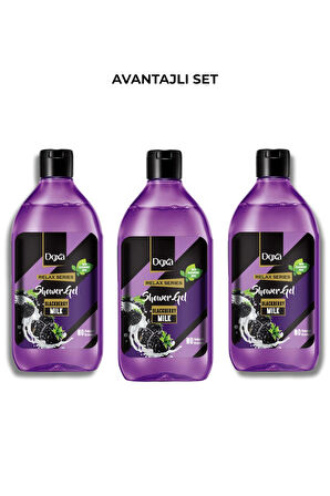 DOXA Böğürtlen & Süt Özlü Duş Jeli – 400 ml 3lü Set