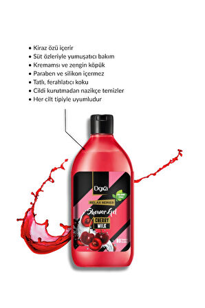 DOXA Kiraz & Süt Özlü Duş Jeli – 400 ml 3lü Set