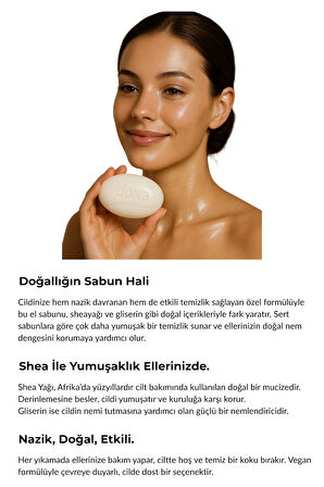 Doğal Shea Yağlı El Sabunu – Nazik Temizlik & Yumuşaklık 80gr x 4