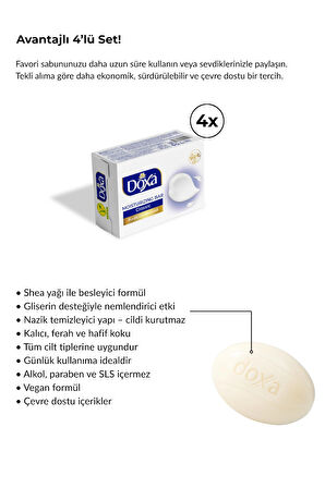 Doğal Shea Yağlı El Sabunu – Nazik Temizlik & Yumuşaklık 80gr x 4