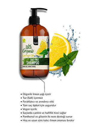 Doxa Tuzsuz Şampuan 500 ml – Organik Limon Yağlı, Tüm Saç Tiplerine Uygun Canlandırıcı Bakım 3lü Set