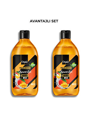 DOXA Mango & Süt Özlü Duş Jeli – 400 ml 2li Set