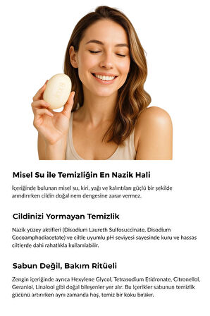 Micellar Water Nemlendirici Sabun – Shea Yağı ve Misel Su İçerikli, Vegan Formül