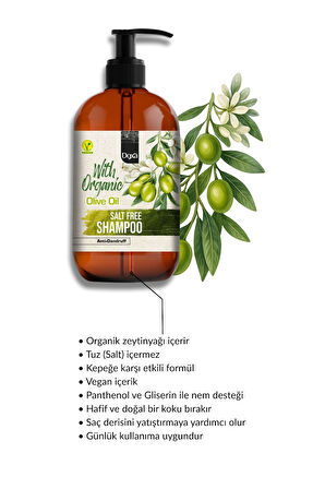 Doxa Tuzsuz Şampuan 500 ml – Organik Zeytinyağlı, Kepeğe Karşı Etkili Bakım 2li Set