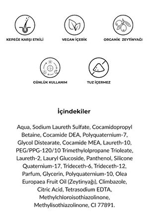 Doxa Tuzsuz Şampuan 500 ml – Organik Zeytinyağlı, Kepeğe Karşı Etkili Bakım 2li Set