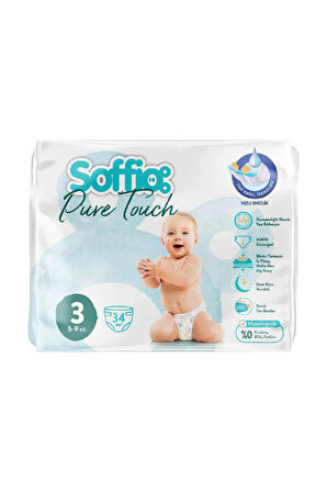 Pure Touch Bebek Bezi Islaklık Göstergeli No:3 34 adet