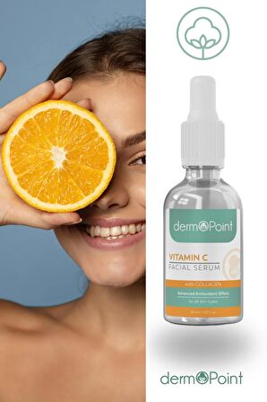 Nemlendirici ve Parlaklık Verici Gelişmiş Antioksidan Efektli Kolajen + C Vitamini Cilt Serumu 30 ml