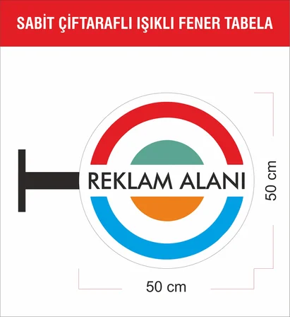 Çiftaraflı Işıklı Fener Tabela 50x50 cm