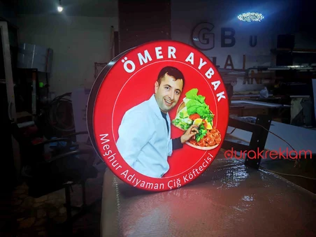 Çiftaraflı Işıklı Fener Tabela 50x50 cm