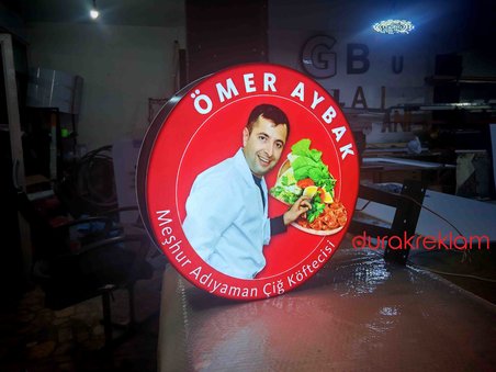 Çiftaraflı Işıklı Fener Tabela 60x60 cm