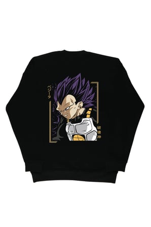 Lenithra Dragon Ball Vegeta Anime Sırt Baskılı Unisex Oversize Sweatshirt Siyah / S