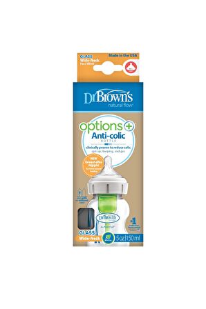 Gaz Yapmayan Bpa Içermeyen Yeni Geniş Ağız Cam Biberon 150 ml (0+) Yeni Model