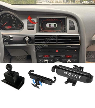 Point Audi A6 Araca Özel Cep Telefon Tutacağı Robotik Oynar Başlıklı 2005 - 2011 ONTA56