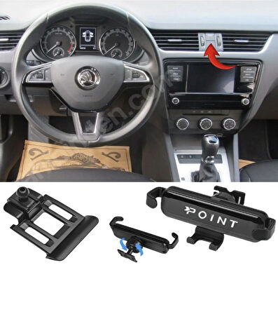 Point Skoda Octavia Araca Özel Cep Telefon Tutacağı Robotik Oynar Başlık 2013-2019 ONTA78