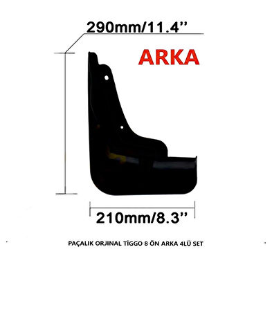 Point Chery Tiggo 8 Pro - Pro Max Paçalık Çamurluk 2022 Ve Sonrası Uyumlu